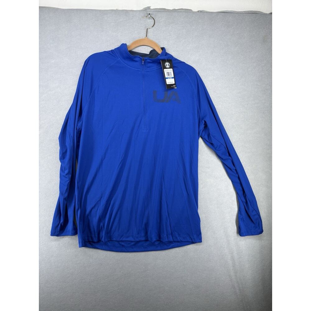 Under Armour Sweater Mens‎ Blue XL Loose Heatgear Quarter Zip Performance New